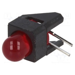 10 pcs : HLMP-4700-C00B2 - LED, in housing, red, 5mm, No.of diodes: 1, 2mA, Lens: red,diffused