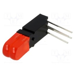 10 pcs : 1803.2230999999999 - LED, in housing, red, No.of diodes: 2, 20mA, Lens: red,diffused, 50°