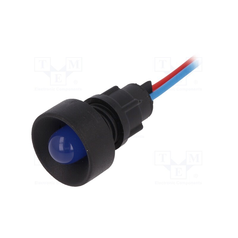 10 pcs : LKS12-24-B - Indicator: LED, recessed, blue, 12÷24VDC, 12÷24VAC, Ø13mm, IP20