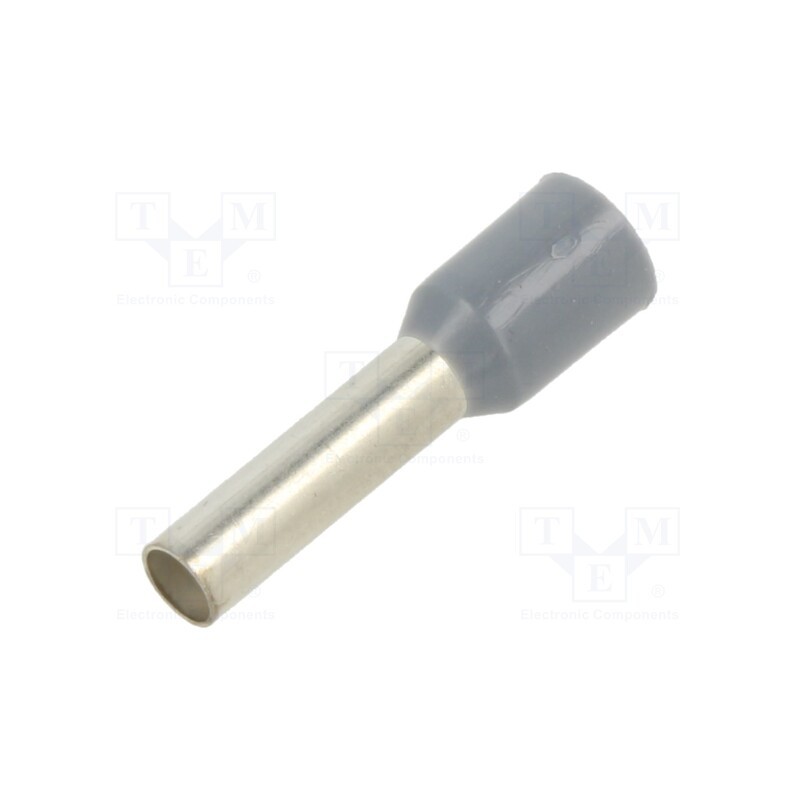 50 pcs : 2-966067-0 - Tip: bootlace ferrule, insulated, copper, 4mm2, 12mm, tinned, grey