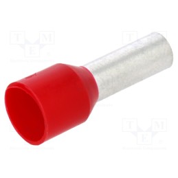 20 pcs : 2-966067-4 - Tip: bootlace ferrule, insulated, copper, 10mm2, 12mm, tinned, red