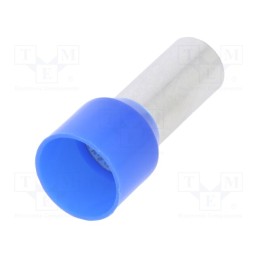 50 pcs : 2-966067-6 - Tip: bootlace ferrule, insulated, copper, 16mm2, 12mm, tinned, blue