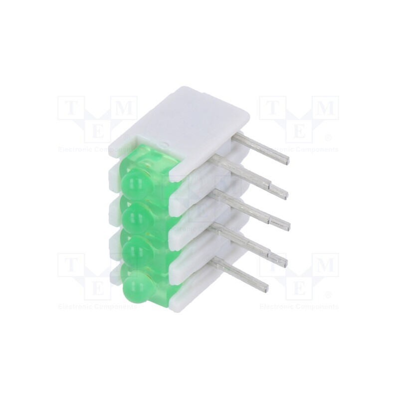 10 pcs : ZSU0432 - LED, in housing, green, No.of diodes: 4, 20mA, Lens: diffused,green