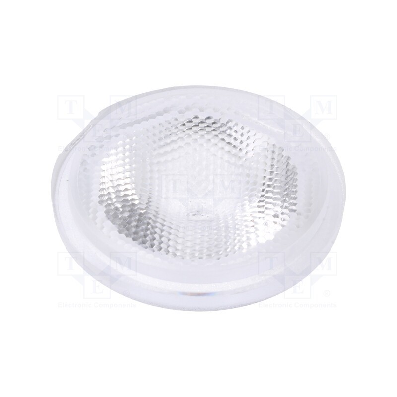 10 pcs : C10686_EVA-W - LED lens, round, plexiglass PMMA, transparent, 29÷48°, H: 16.4mm