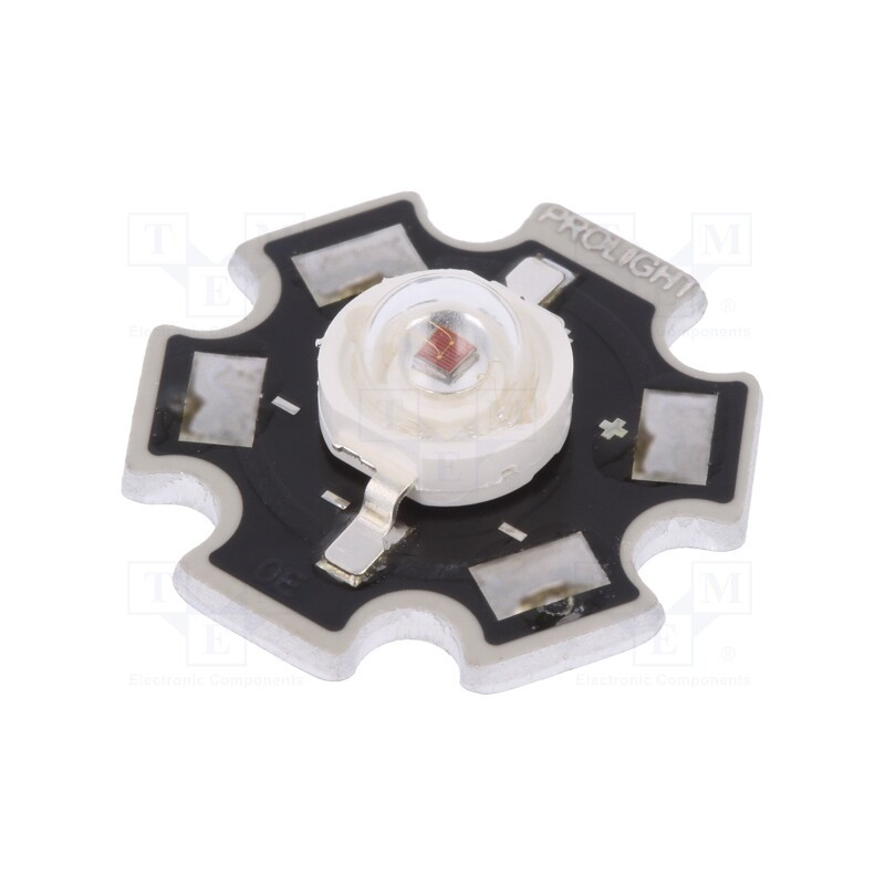 10 pcs : PM2E-1LRS - Power LED, STAR, red, 130°, 350mA, 613.5÷631nm, Pmax: 1W, 1.75÷3V