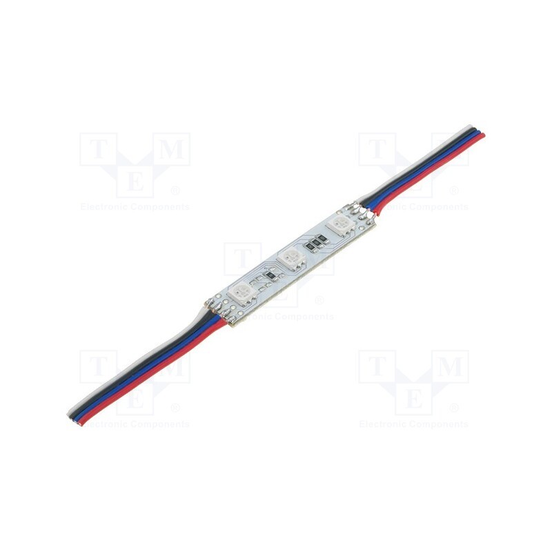 10 pcs : OF-LED3PLCC6-RGB2 - LED, RGB, 0.72W, 12VDC, 120°, No.of diodes: 3, 50x10mm
