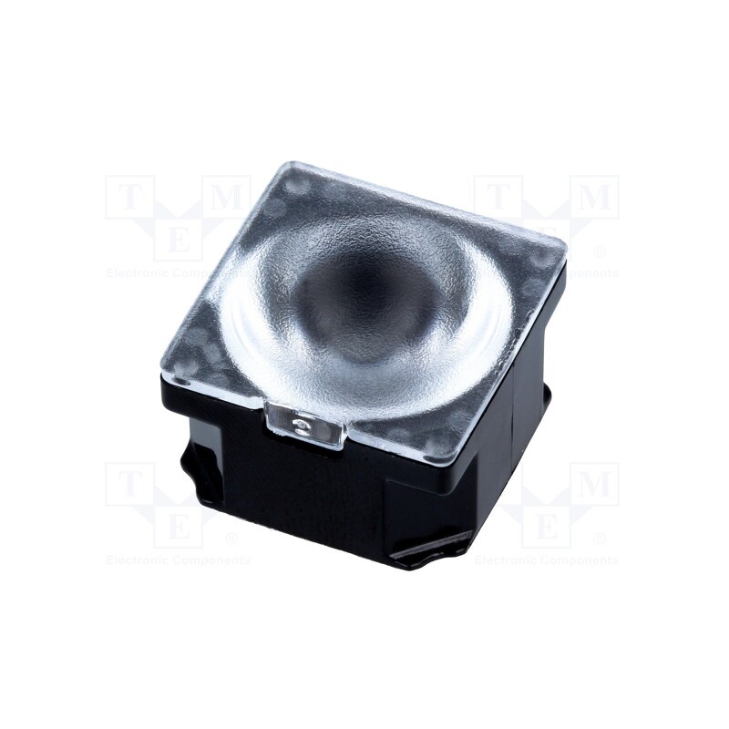 10 pcs : CA11355_LAURA-M - LED lens, square, transparent, 15÷34°, Colour: black, H: 13.1mm