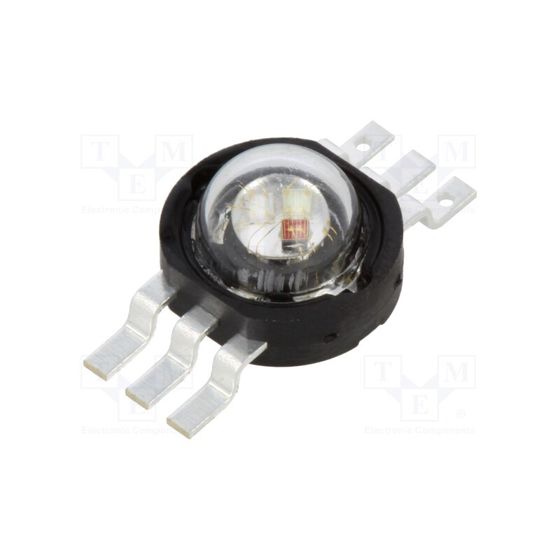 10 pcs : PM6B-3LFE-B - Power LED, RGB, 130°, 350mA, λd: 460÷465nm,520÷530nm,620÷630nm