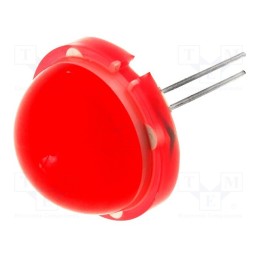 10 pcs : DLC2-6ID - LED, 20mm, red, 4÷13mcd, 120°, Front: convex, No.of term: 2