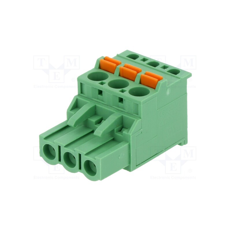 10 pcs : 2EDGKDA-5.08-03P-14-00AH - Pluggable terminal block, 5.08mm, ways: 3, angled 90°, plug, green