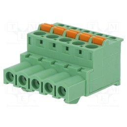 10 pcs : 2EDGKDB-5.08-05P-14-00AH - Pluggable terminal block, 5.08mm, ways: 5, angled 90°, plug, green