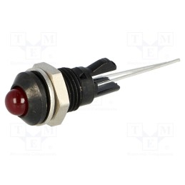 10 pcs : 2665.8022999999998 - Indicator: LED, prominent, red, Ø8mm, for PCB, brass, ØLED: 5mm