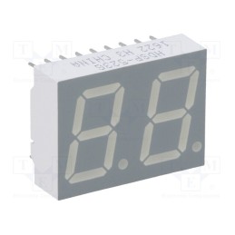10 pcs : HDSP-523G - Display: LED, 7-segment, 14.22mm, 0.56', No.char: 2, green, cathode