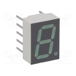 10 pcs : HDSP-F501 - Display: LED, 7-segment, 10mm, 0.4', No.char: 1, green, 1.03÷3.5mcd