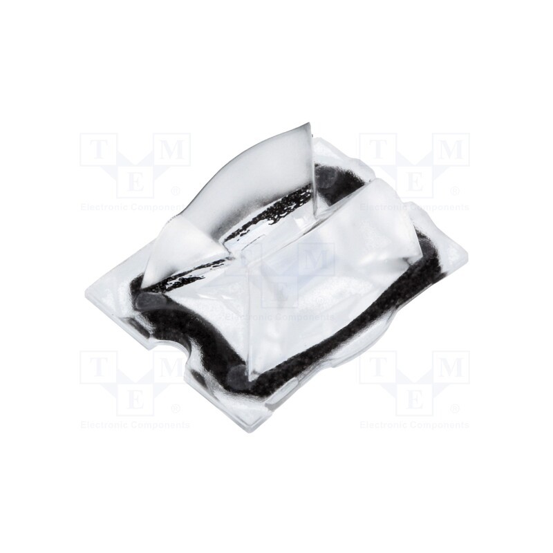 10 pcs : CA11256_STRADA-DW - LED lens, rectangular, plexiglass PMMA, transparent, H: 9mm