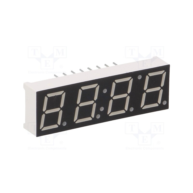 10 pcs : TDCG1060M - Display: LED, 7-segment, 10mm, 0.39', No.char: 4, green, 2.8÷4mcd