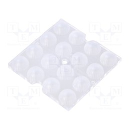 10 pcs : C15432_STRADELLA-16-HB-W - LED lens, square, plexiglass PMMA, transparent, NFSx757G, 90°