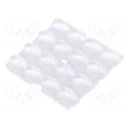 10 pcs : C16156_STRADELLA-16-HB-O - LED lens, square, plexiglass PMMA, transparent, XP-G2,XP-G3,XT-E