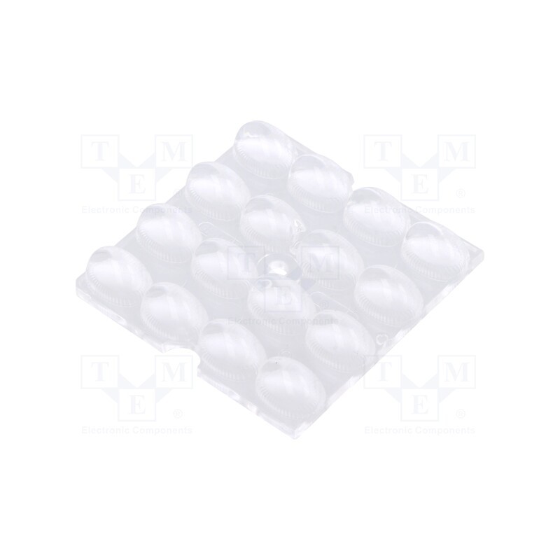 10 pcs : C16156_STRADELLA-16-HB-O - LED lens, square, plexiglass PMMA, transparent, XP-G2,XP-G3,XT-E
