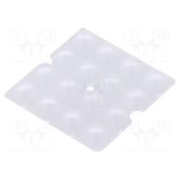 10 pcs : C15431_STRADELLA-16-HB-M - LED lens, square, plexiglass PMMA, transparent, Mounting: screw