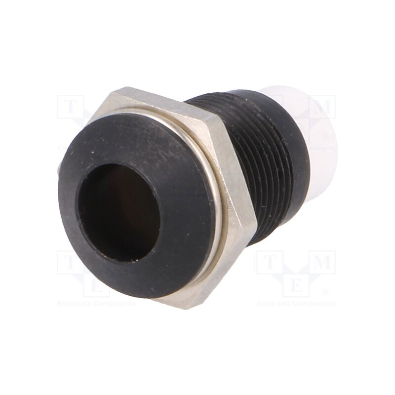 10 pcs : SMR1 129 - LED holder, 8mm, metal, convex, with plastic plug, black