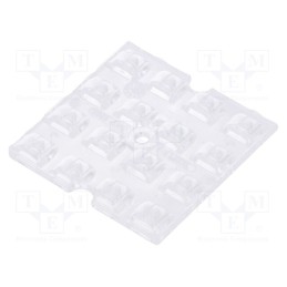 10 pcs : C16503_STRADELLA-16-T3 - LED lens, square, plexiglass PMMA, transparent, Mounting: screw