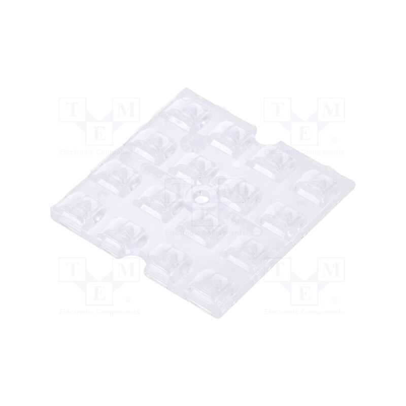 10 pcs : C16503_STRADELLA-16-T3 - LED lens, square, plexiglass PMMA, transparent, Mounting: screw
