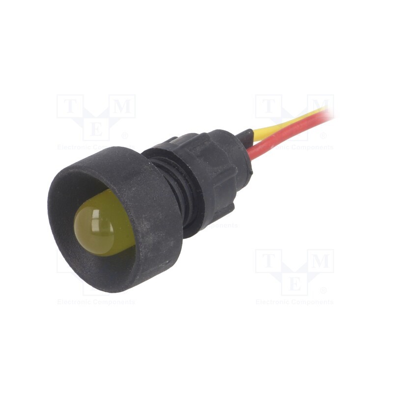 10 pcs : LKS12-24-Y - Indicator: LED, recessed, yellow, 12÷24VDC, 12÷24VAC, Ø13mm, IP20