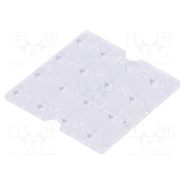 10 pcs : C16220_STRADELLA-16-T1-A - LED lens, square, plexiglass PMMA, transparent, NFSx757G, H: 4.3mm