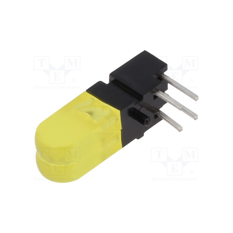 10 pcs : 1802.7732000000001 - LED, in housing, yellow, No.of diodes: 2, 20mA, 100°, 25÷50mcd