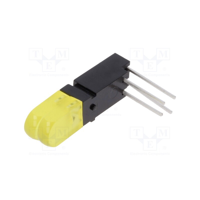 10 pcs : 1803.7731000000001 - LED, in housing, yellow, No.of diodes: 2, 20mA, 100°, 25÷50mcd