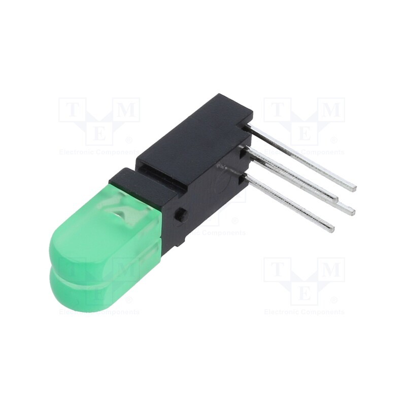 10 pcs : 1802.8831 - LED, in housing, yellow green, No.of diodes: 2, 20mA, 60°, λd: 573nm