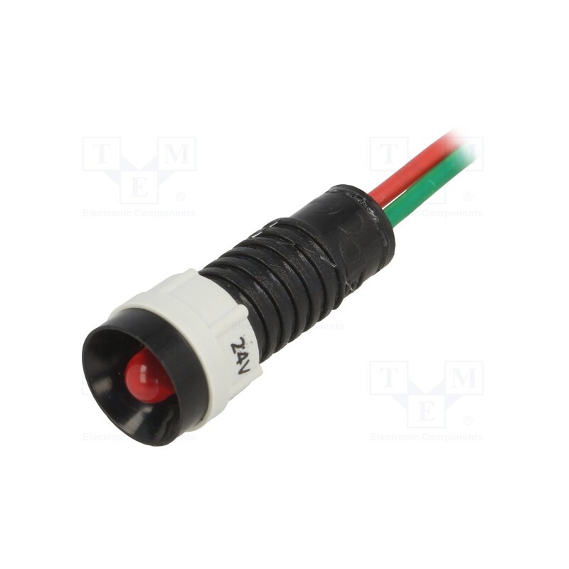 10 pcs : LR-D5B-24AC/DC BLINKING - Indicator: LED, recessed, red, 24VDC, 24VAC, Ø11mm, IP40, plastic