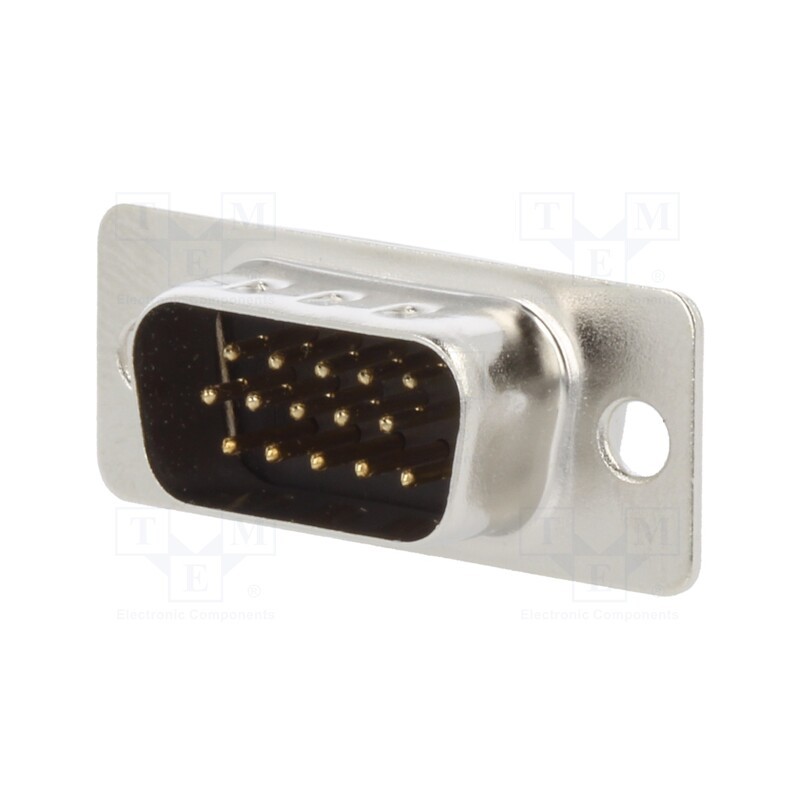 10 pcs : 301A10129X - D-Sub HD, PIN: 15, male, for cable, soldering, 3A