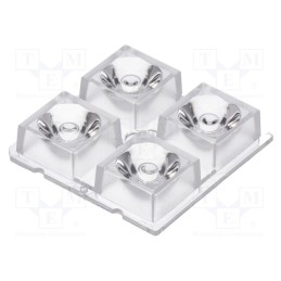 10 pcs : C14541_HB-2X2-RS - LED lens, square, transparent, XM-L2,XP-G2, 11÷18°, H: 10mm