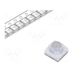 10 pcs : PB2D-5JLA-UL - Power LED, UV-L, 30°, 700mA, λd: 400÷410nm, Pmax: 5W, 3.5x3.5x3.05mm