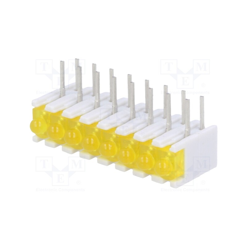 10 pcs : ZSU0831 - LED, in housing, yellow, No.of diodes: 8, 20mA, 38°, 2.1V, 25mcd