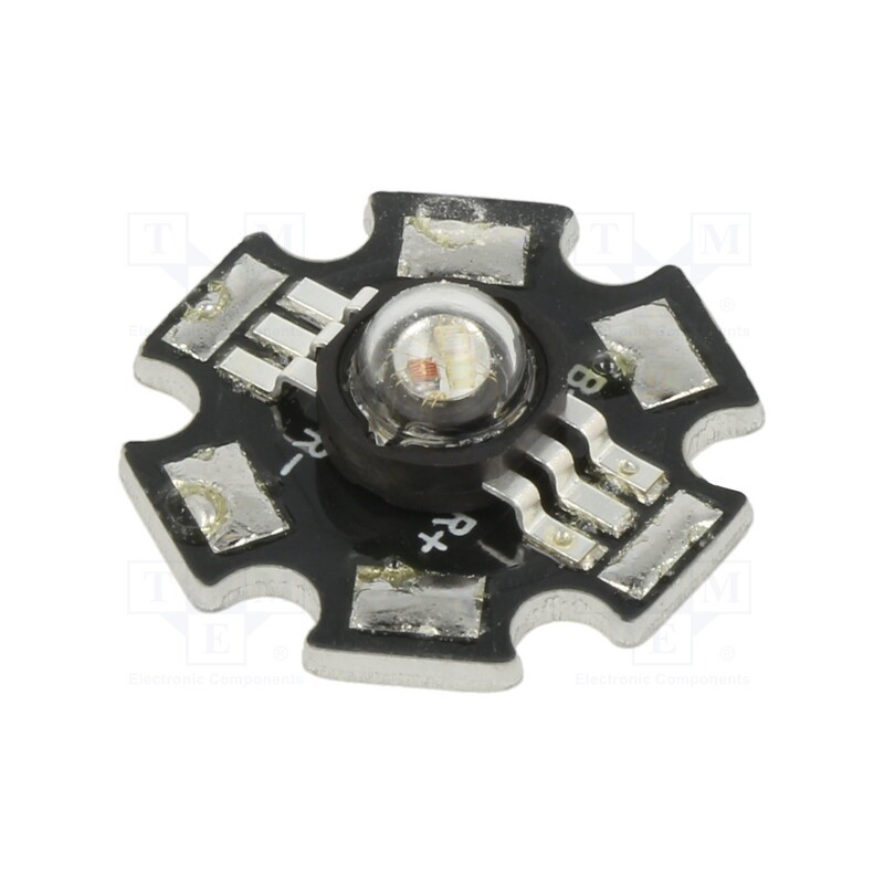 10 pcs : PM6B-3LFS-B - Power LED, STAR, RGB, 130°, 350mA, Pmax: 3W, Ø6mm, SMD, 44÷52lm