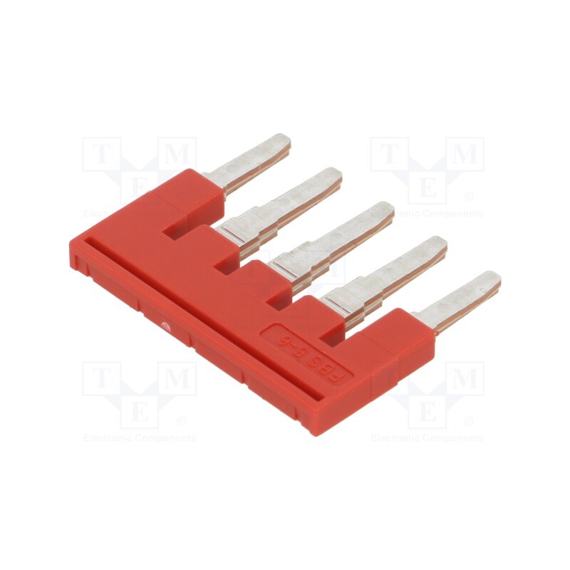 10 pcs : 3030349 - Comb bridge, ways: 5, red, Width: 6mm, UL94V-0