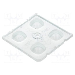 10 pcs : C13499_STRADA-2X2-CY - LED lens, square, transparent, H: 7.85mm, Body dim: 50x50mm