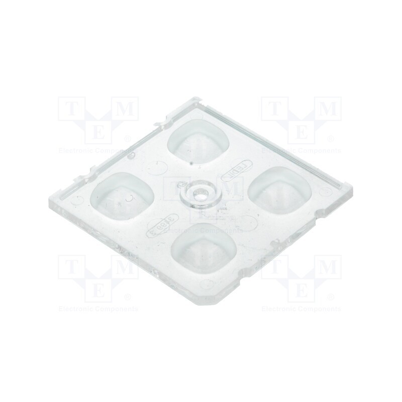 10 pcs : C13499_STRADA-2X2-CY - LED lens, square, transparent, H: 7.85mm, Body dim: 50x50mm