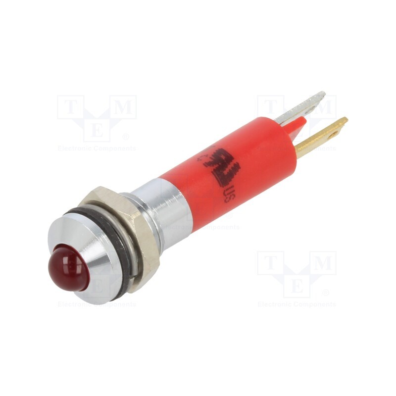 10 pcs : 19060353 - Indicator: LED, blinking, red, 24VDC, Ø8mm, connectors 2,8x0,8mm