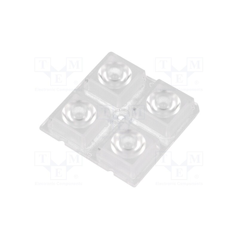 10 pcs : C13233_HB-2X2-M - LED lens, square, transparent, 25÷32°, H: 8.5mm, Body dim: 50x50mm
