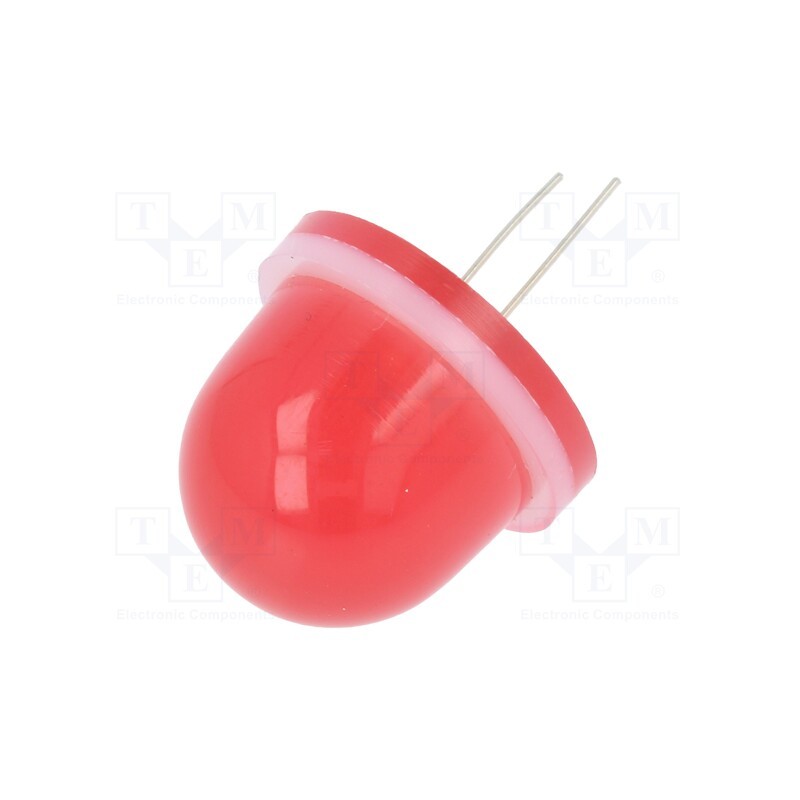 10 pcs : CQL-733-2 - LED, 16mm, red, 650÷3000mcd, Front: convex, 4÷4.2V, No.of term: 2