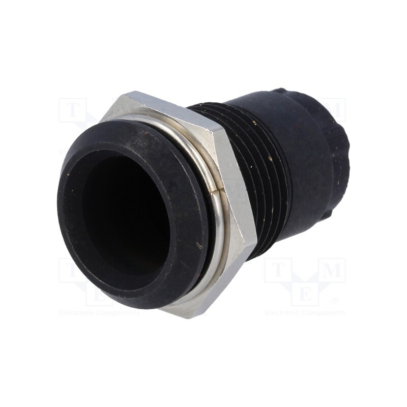 10 pcs : SMD1 149 - LED holder, 10mm, metal, concave, with plastic plug, black