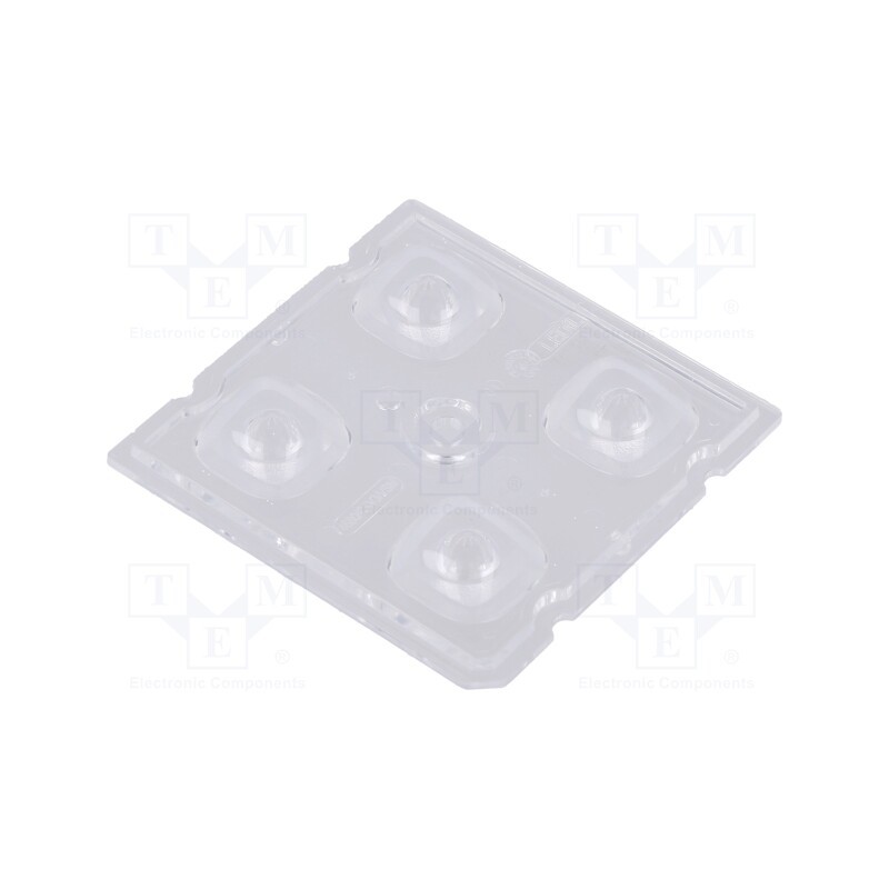 10 pcs : C14680_STRADA-2X2-VSM - LED lens, square, transparent, H: 6.1mm, Body dim: 50x50mm
