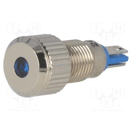 10 pcs : GQ8F-D/B/24 - Indicator: LED, flat, blue, 24VDC, Ø8mm, IP67, for soldering, brass