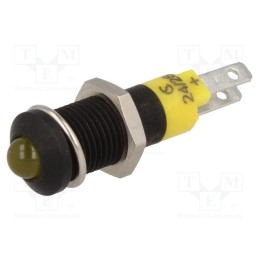 10 pcs : SMRD08114 - Indicator: LED, prominent, yellow, 24÷28VDC, Ø8.2mm, IP40, metal