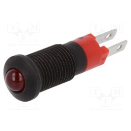 10 pcs : SMRD08012 - Indicator: LED, prominent, red, 12÷14VDC, Ø8.2mm, IP40, metal