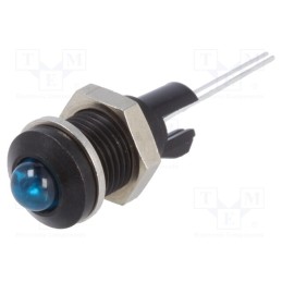 10 pcs : 2665.8063000000002 - Indicator: LED, prominent, blue, Ø8mm, for PCB, brass, ØLED: 5mm